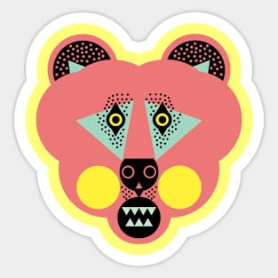 Grizzly Bear Face, Original Sticker